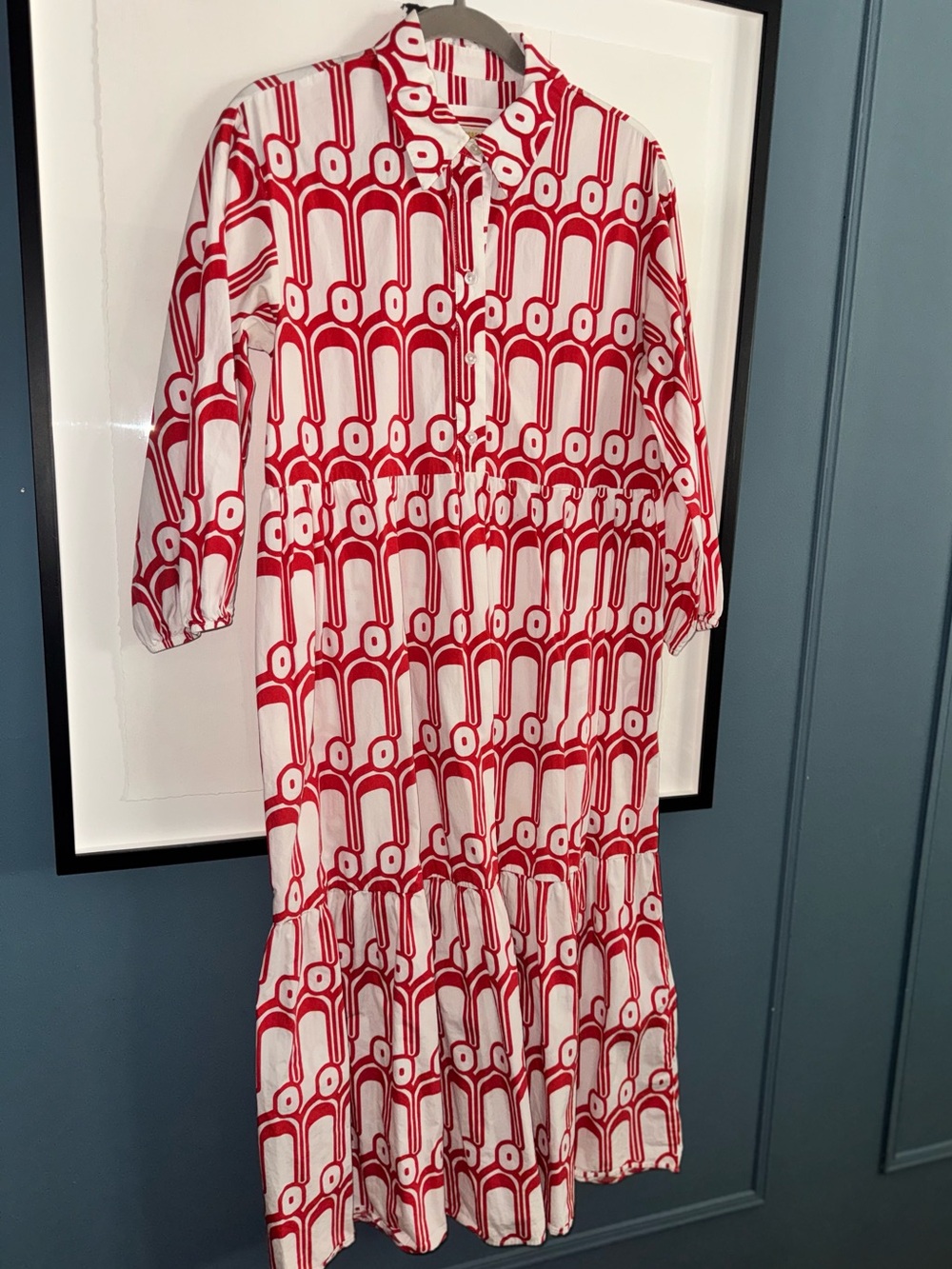 Anthropologie Red and White “Bettina” Dress by Maeve | size small - fits US 4-6 - Picture 2 of 8